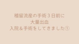稽留流産で手術と入院をした体験談。3日前に大量出血して緊急事態①