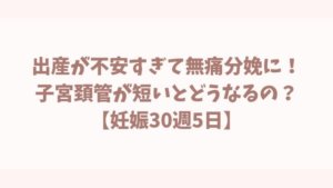 出産が不安すぎて無痛分娩に!子宮頚管が短いとどうなるの?【妊娠30週5日】