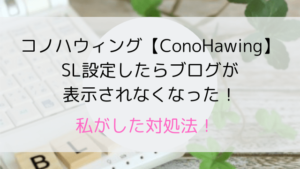 コノハウィング【ConoHawing】でSSL設定したらブログが表示されなくなった!私がした対処法!
