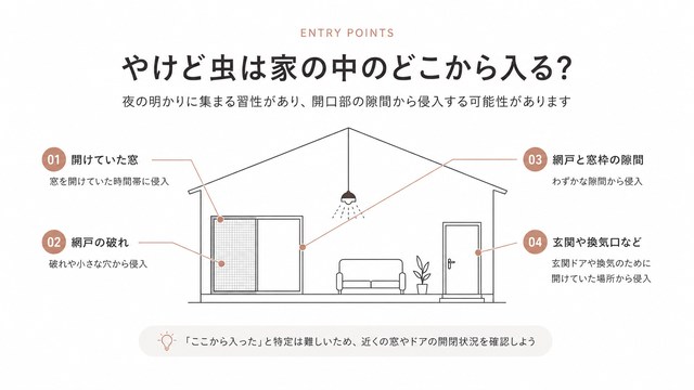 やけど虫はどこから入る?